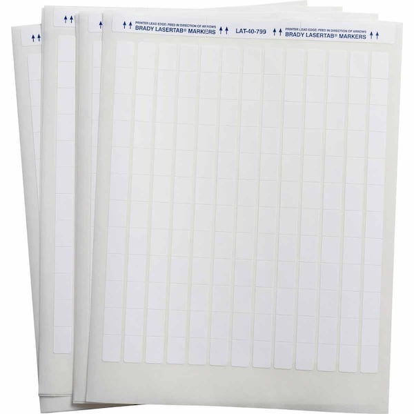LaserTab Polyamide Coated Nylon Cloth Lbls 0.75 in H x 0.5 in W White 7/PK